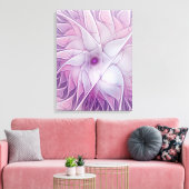 Mooie Roze Bloem Moderne Abstracte Fractale Kunst Canvas Afdruk (Insitu (Woonkamer))