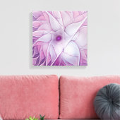 Mooie Roze Bloem Moderne Abstracte Fractale Kunst Canvas Afdruk (Insitu (Woonkamer))