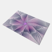 Mooie Roze Bloem Moderne Abstracte Fractale Kunst Deurmat (Schuin)