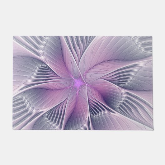 Mooie Roze Bloem Moderne Abstracte Fractale Kunst Deurmat (Voorkant)