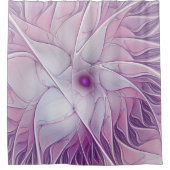 Mooie Roze Bloem Moderne Abstracte Fractale Kunst Douchegordijn (Voorkant)