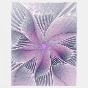 Mooie Roze Bloem Moderne Abstracte Fractale Kunst Fleece Deken