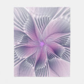 Mooie Roze Bloem Moderne Abstracte Fractale Kunst Fleece Deken (Voorkant)