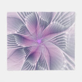 Mooie Roze Bloem Moderne Abstracte Fractale Kunst Fleece Deken (Voorkant (Horizontaal))