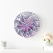 Mooie Roze Bloem Moderne Abstracte Fractale Kunst Grote Klok (Huis)