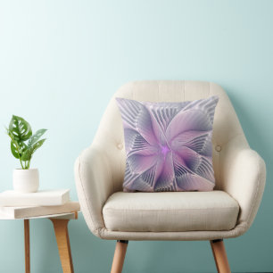 Mooie Roze Bloem Moderne Abstracte Fractale Kunst Kussen