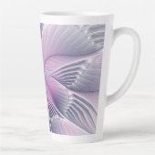 Mooie Roze Bloem Moderne Abstracte Fractale Kunst Latte Mok (Rechts)