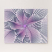 Mooie Roze Bloem Moderne Abstracte Fractale Kunst Legpuzzel (Horizontaal)