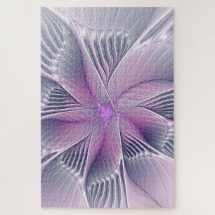 Mooie Roze Bloem Moderne Abstracte Fractale Kunst Legpuzzel