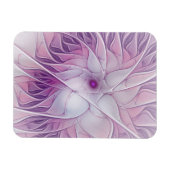 Mooie Roze Bloem Moderne Abstracte Fractale Kunst Magneet (Horizontaal)