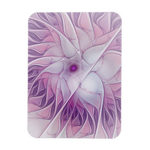 Mooie Roze Bloem Moderne Abstracte Fractale Kunst Magneet