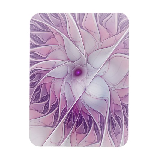 Mooie Roze Bloem Moderne Abstracte Fractale Kunst Magneet (Verticaal)