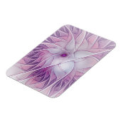 Mooie Roze Bloem Moderne Abstracte Fractale Kunst Magneet (Linkerzijde)