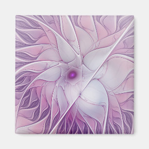 Mooie Roze Bloem Moderne Abstracte Fractale Kunst Magneet