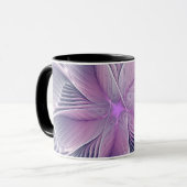 Mooie Roze Bloem Moderne Abstracte Fractale Kunst Mok (Voorkant links)