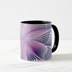 Mooie Roze Bloem Moderne Abstracte Fractale Kunst Mok