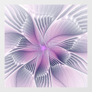 Mooie Roze Bloem Moderne Abstracte Fractale Kunst Raamsticker