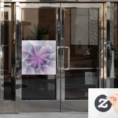 Mooie Roze Bloem Moderne Abstracte Fractale Kunst Raamsticker (Kantoordeur)