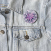 Mooie Roze Bloem Moderne Abstracte Fractale Kunst Ronde Button 5,7 Cm (In situ)