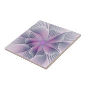 Mooie Roze Bloem Moderne Abstracte Fractale Kunst Tegeltje (Zijkant)