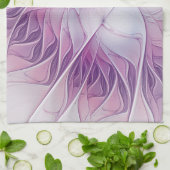 Mooie Roze Bloem Moderne Abstracte Fractale Kunst Theedoek (Gevouwen)