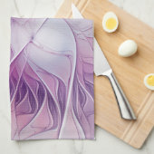 Mooie Roze Bloem Moderne Abstracte Fractale Kunst Theedoek (Quarter Fold)