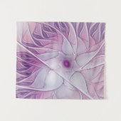 Mooie Roze Bloem Moderne Abstracte Fractale Kunst Wandkleed (Voorkant (horizontaal))