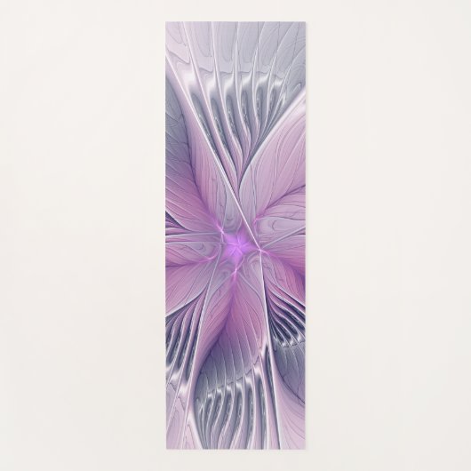 Mooie Roze Bloem Moderne Abstracte Fractale Kunst Yogamat (Voorkant)