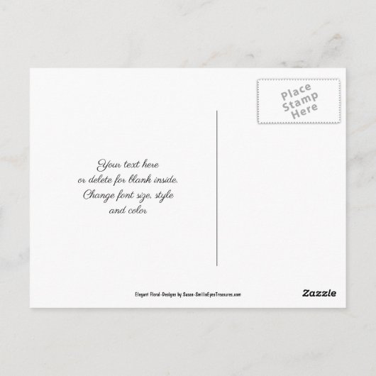 Mooie Roze Bloem Motief Bedankt Ansichtkaart Briefkaart (Achterkant)