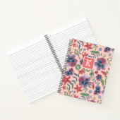 Mooie Roze Bloem Motief Monogram Notitieboek (Binnen)