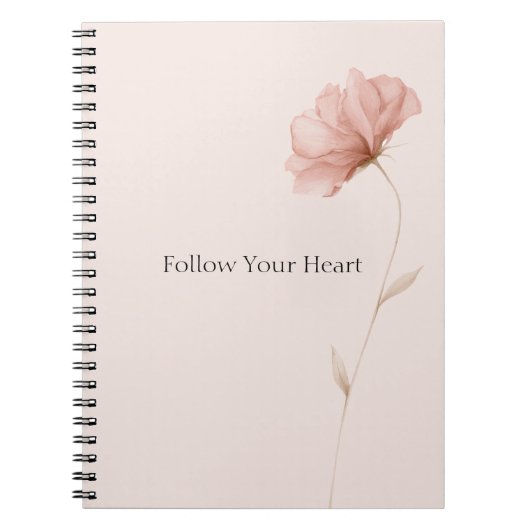 Mooie Roze Bloem Notitieboek (Voorkant)