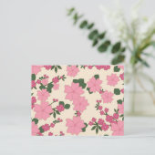 Mooie Roze Bloem Patroon Briefkaart (Staand voorkant)