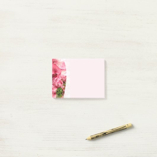 Mooie Roze Bloem Post-It Notities Post-it® Notes (Op bureau)