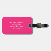 Mooie roze bloem, roos, foto op maat bagagelabel (Achterkant horizontaal)