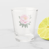 Mooie Roze Bloem Shot Glas (Achterkant)