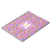 Mooie Roze Bloem Sloth Patroon Persoonlijk Notitieboek (Linkerzijde)