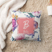 Mooie Roze Bloem Stempel Meisje Nursery Kussen (Deken)