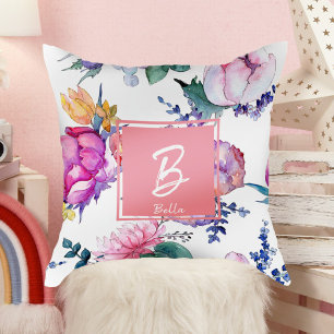 Mooie Roze Bloem Stempel Meisje Nursery Kussen