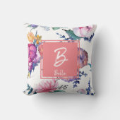 Mooie Roze Bloem Stempel Meisjes Nursery Kussen (Voorkant)