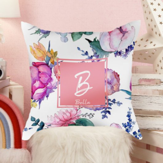 Mooie Roze Bloem Stempel Meisjes Nursery Kussen