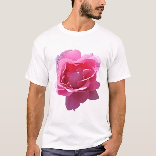 Mooie roze bloem t-shirt (Voorkant)