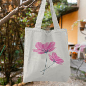 Mooie roze bloem tekening tote bag