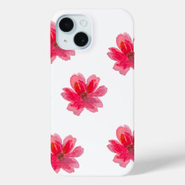 mooie roze bloem telefoonhoes iPhone 15 case