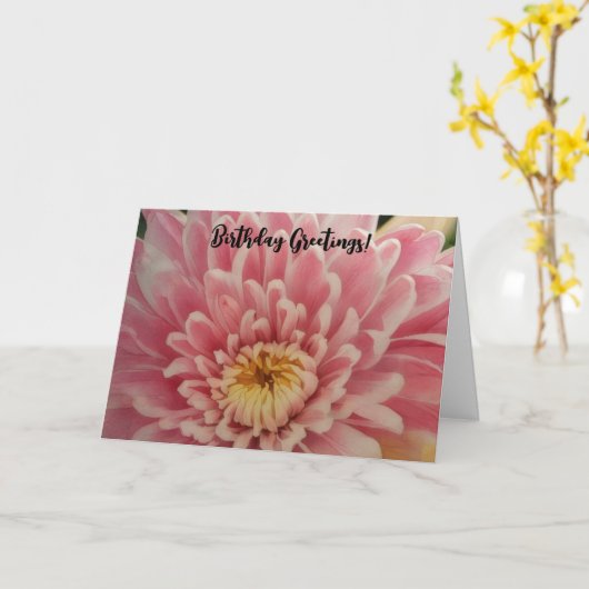 Mooie Roze Bloem Verjaardagskaart Kaart (Gele Bloem)