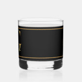 Mooie Roze Bloem Versierd Goud Monogram G Whisky Glas (Links)