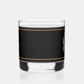 Mooie Roze Bloem Versierd Goud Monogram G Whisky Glas (Rechts)