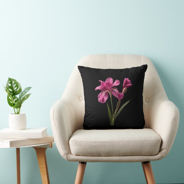 Mooie Roze Bloem Worp Kussen (Stoel)