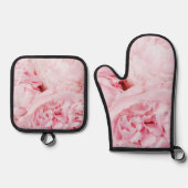 Mooie Roze Bloemblaadjes Ovenwant & Pannenlap Set (Voorkant)