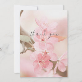 Mooie roze bloemblaadjes plat bedankkaartje bedankkaart