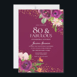 Mooie roze bloemen 80th Birthday Party Kaart<br><div class="desc">Mooie roze bloemen 80th Birthday Party Invitation Zie bijbehorend collectie in Niche en Nest Store</div>